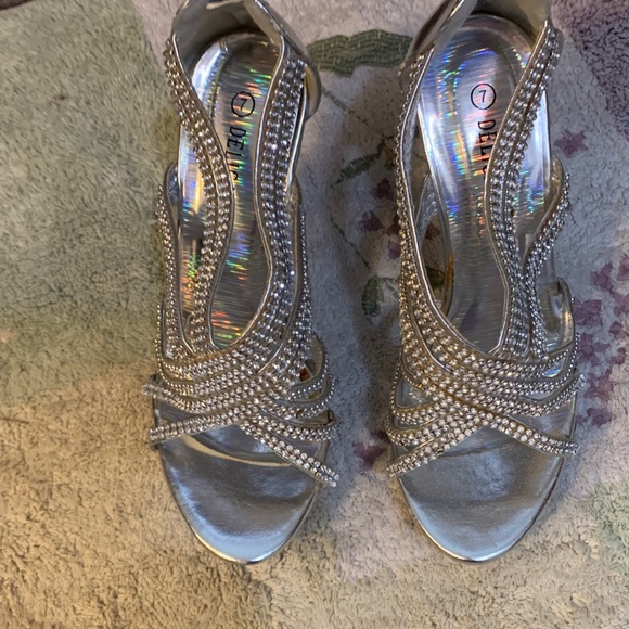 Delicacy Silver Rhinestone Heels - Picture 8 of 10